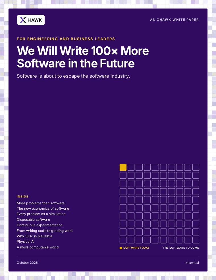 Cover of the XHawk whitepaper, We Will Write 100× More Software in the Future