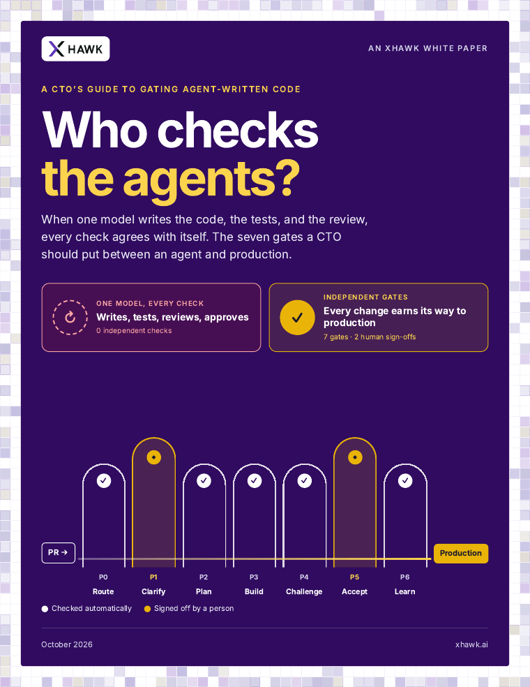 Cover of the XHawk whitepaper, Who Checks the Agents?